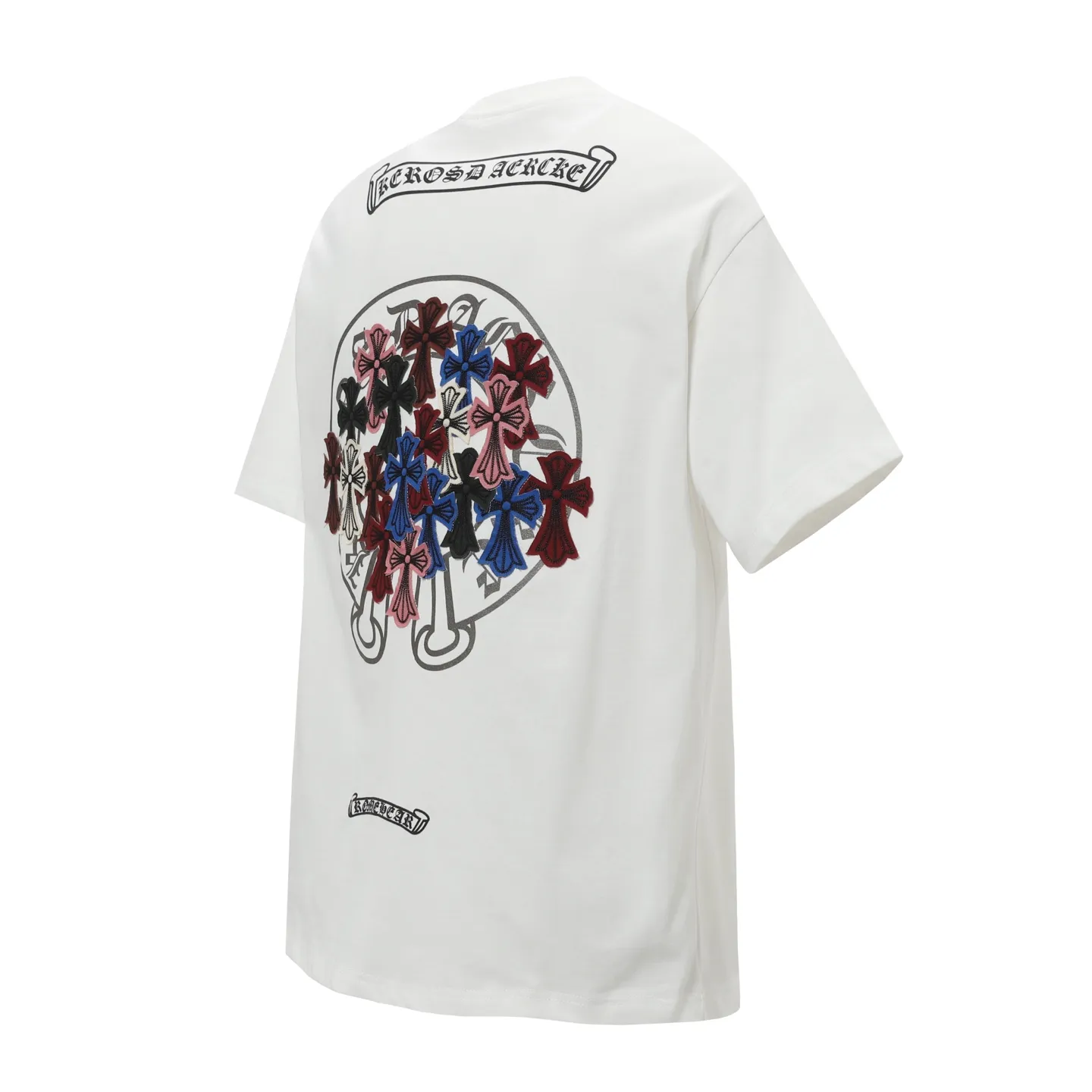 P190 Chrome Hearts CH Chrome Hearts Colorful Cross Embroidery Short Sleeve T-shirt Use imported Tajima machine embroidery, correct configuration, black 2025 Chrome Hearts transparent packaging bag, 280g custom-dyed double yarn cotton, large version, loose and stylish, different from low version, slim and long version, upper body and hip stretch, 100% commitment: top quality, not fast food, the highest version on the market, top quality - different from the ordinary versions in the market, if you care about quality You must also respect the price. Absolutely zero after-sales service. The return rate so far is 0. It’s hard not to love the style. - 280g custom-dyed double yarn fabric. - Correct high-density main mark, washed tag, hand-sewn.